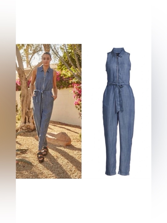 Velvet Heart Pants - Velvet Heart Tait Malibu Zip Up Jumpsuit NWT Sz S Blue Tencel Sleeveless Utility